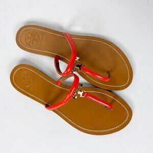 Tory Burch Thong Flip Flop Sandals Poppy Red